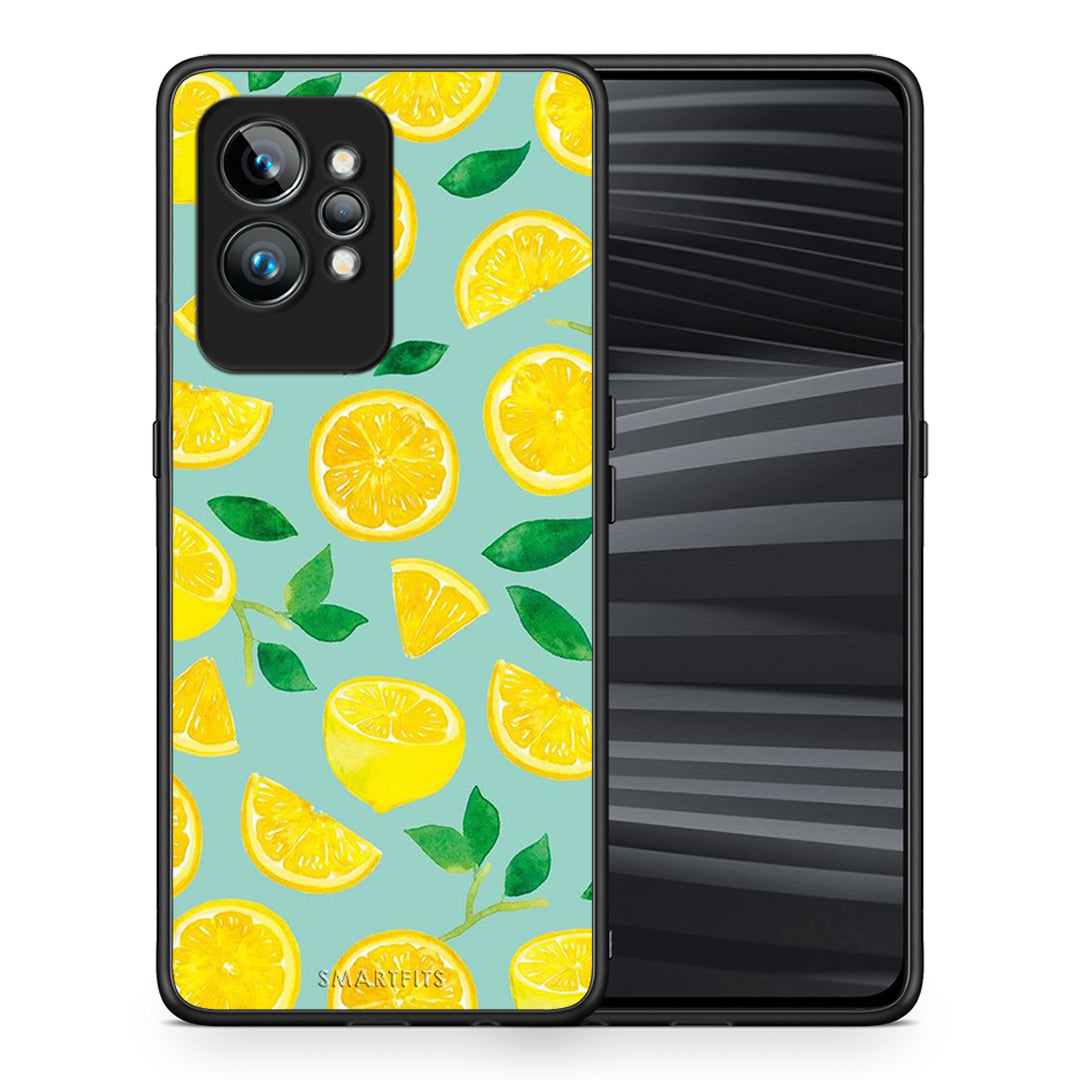 Θήκη Realme GT2 Lemons από τη Smartfits με σχέδιο στο πίσω μέρος και μαύρο περίβλημα | Realme GT2 Lemons Case with Colorful Back and Black Bezels