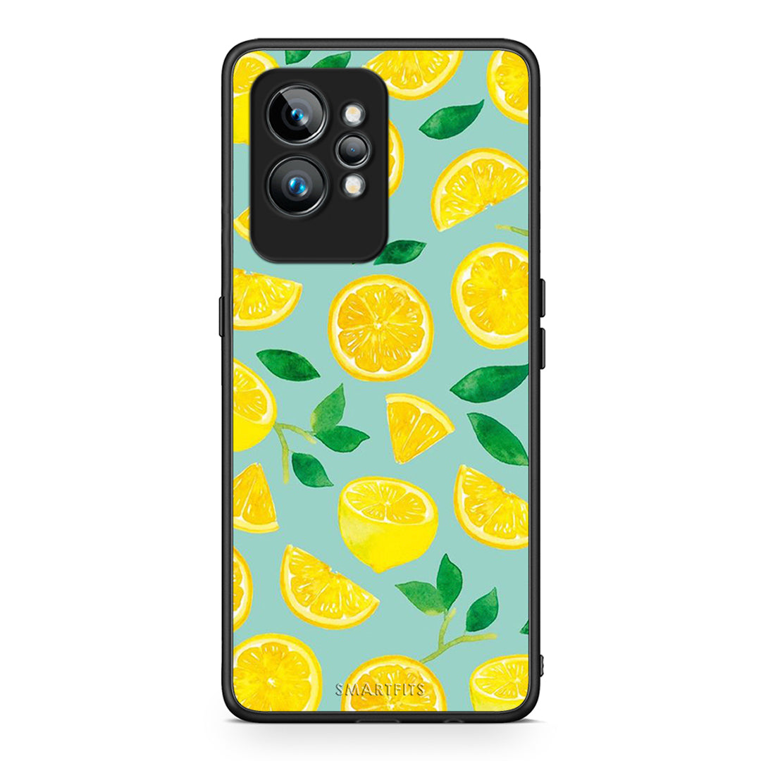 Θήκη Realme GT2 Lemons από τη Smartfits με σχέδιο στο πίσω μέρος και μαύρο περίβλημα | Realme GT2 Lemons Case with Colorful Back and Black Bezels