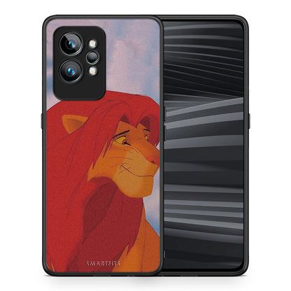 Θήκη Realme GT2 Lion Love 1 από τη Smartfits με σχέδιο στο πίσω μέρος και μαύρο περίβλημα | Realme GT2 Lion Love 1 Case with Colorful Back and Black Bezels