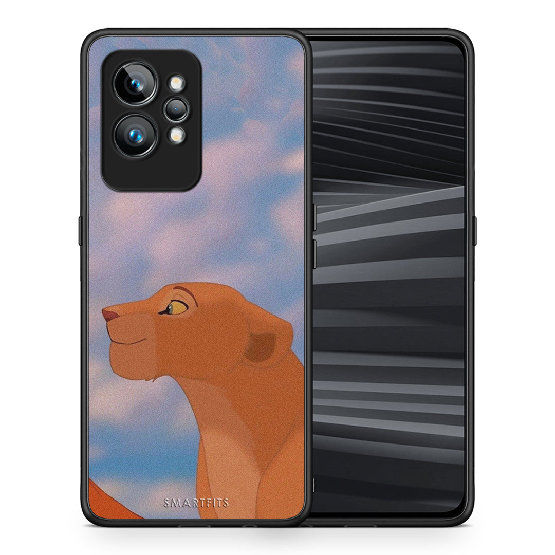 Θήκη Realme GT2 Lion Love 2 από τη Smartfits με σχέδιο στο πίσω μέρος και μαύρο περίβλημα | Realme GT2 Lion Love 2 Case with Colorful Back and Black Bezels