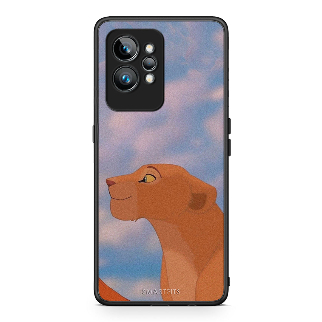 Θήκη Realme GT2 Lion Love 2 από τη Smartfits με σχέδιο στο πίσω μέρος και μαύρο περίβλημα | Realme GT2 Lion Love 2 Case with Colorful Back and Black Bezels