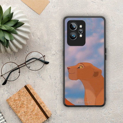 Θήκη Realme GT2 Lion Love 2 από τη Smartfits με σχέδιο στο πίσω μέρος και μαύρο περίβλημα | Realme GT2 Lion Love 2 Case with Colorful Back and Black Bezels