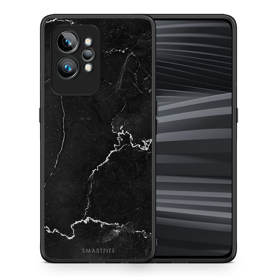 Θήκη Realme GT2 Marble Black από τη Smartfits με σχέδιο στο πίσω μέρος και μαύρο περίβλημα | Realme GT2 Marble Black Case with Colorful Back and Black Bezels