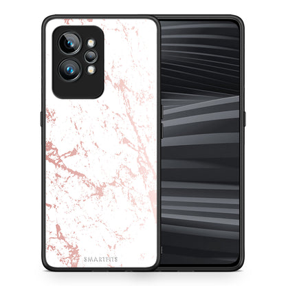 Θήκη Realme GT2 Marble Pink Splash από τη Smartfits με σχέδιο στο πίσω μέρος και μαύρο περίβλημα | Realme GT2 Marble Pink Splash Case with Colorful Back and Black Bezels