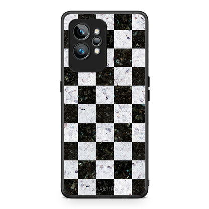 Θήκη Realme GT2 Marble Square Geometric από τη Smartfits με σχέδιο στο πίσω μέρος και μαύρο περίβλημα | Realme GT2 Marble Square Geometric Case with Colorful Back and Black Bezels