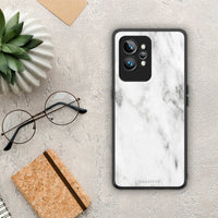 Thumbnail for Θήκη Realme GT2 Pro Marble White από τη Smartfits με σχέδιο στο πίσω μέρος και μαύρο περίβλημα | Realme GT2 Pro Marble White Case with Colorful Back and Black Bezels