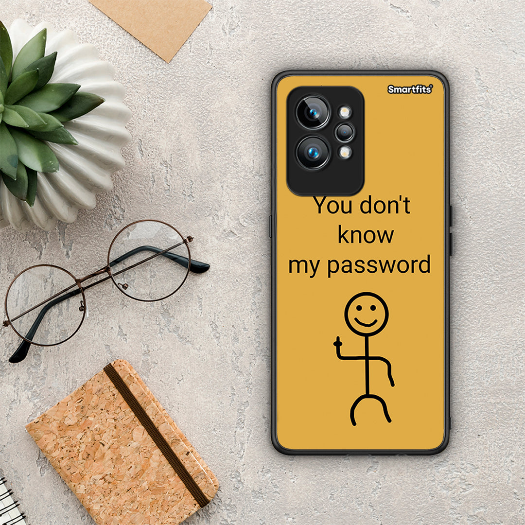 Θήκη Realme GT2 My Password από τη Smartfits με σχέδιο στο πίσω μέρος και μαύρο περίβλημα | Realme GT2 My Password Case with Colorful Back and Black Bezels