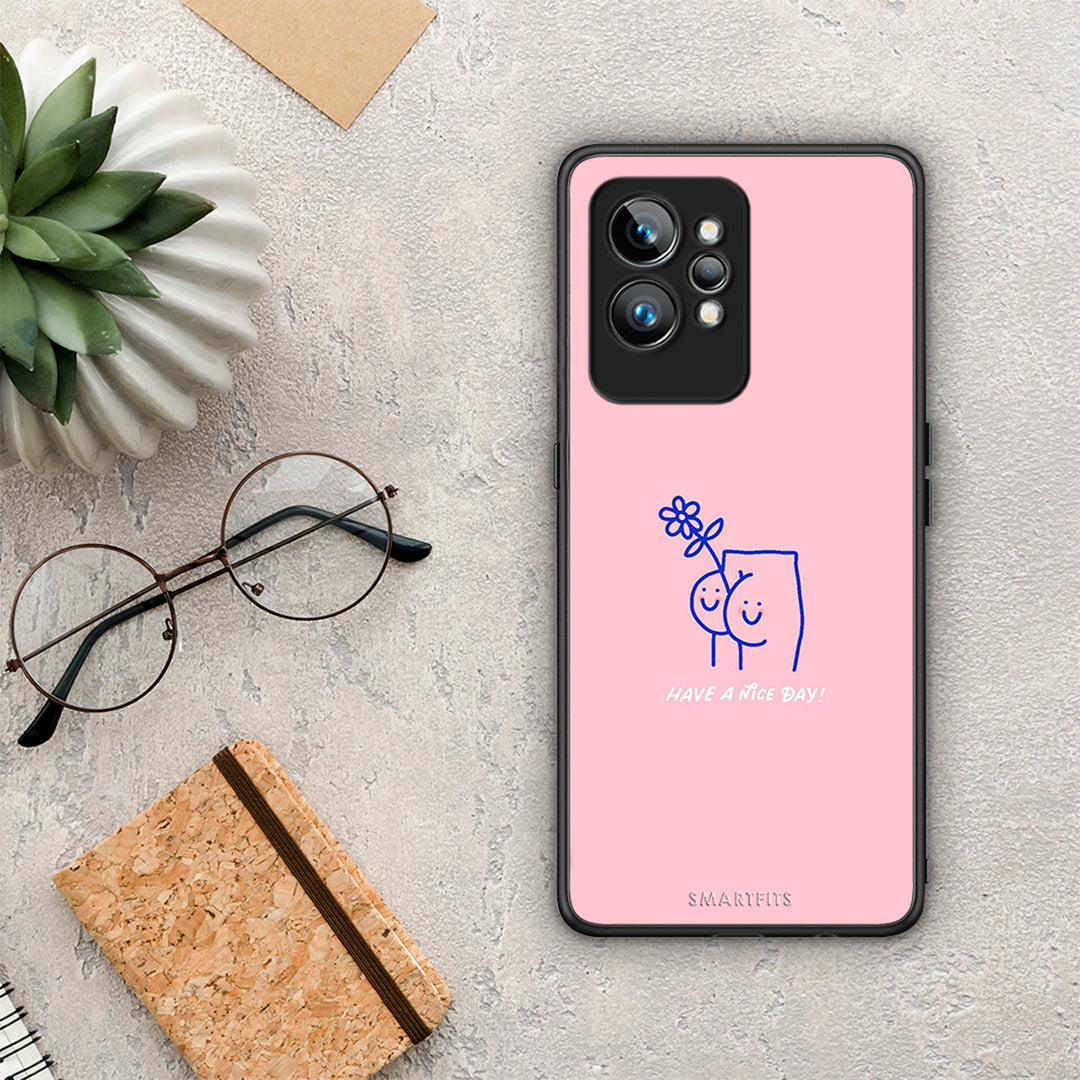 Θήκη Realme GT2 Nice Day από τη Smartfits με σχέδιο στο πίσω μέρος και μαύρο περίβλημα | Realme GT2 Nice Day Case with Colorful Back and Black Bezels