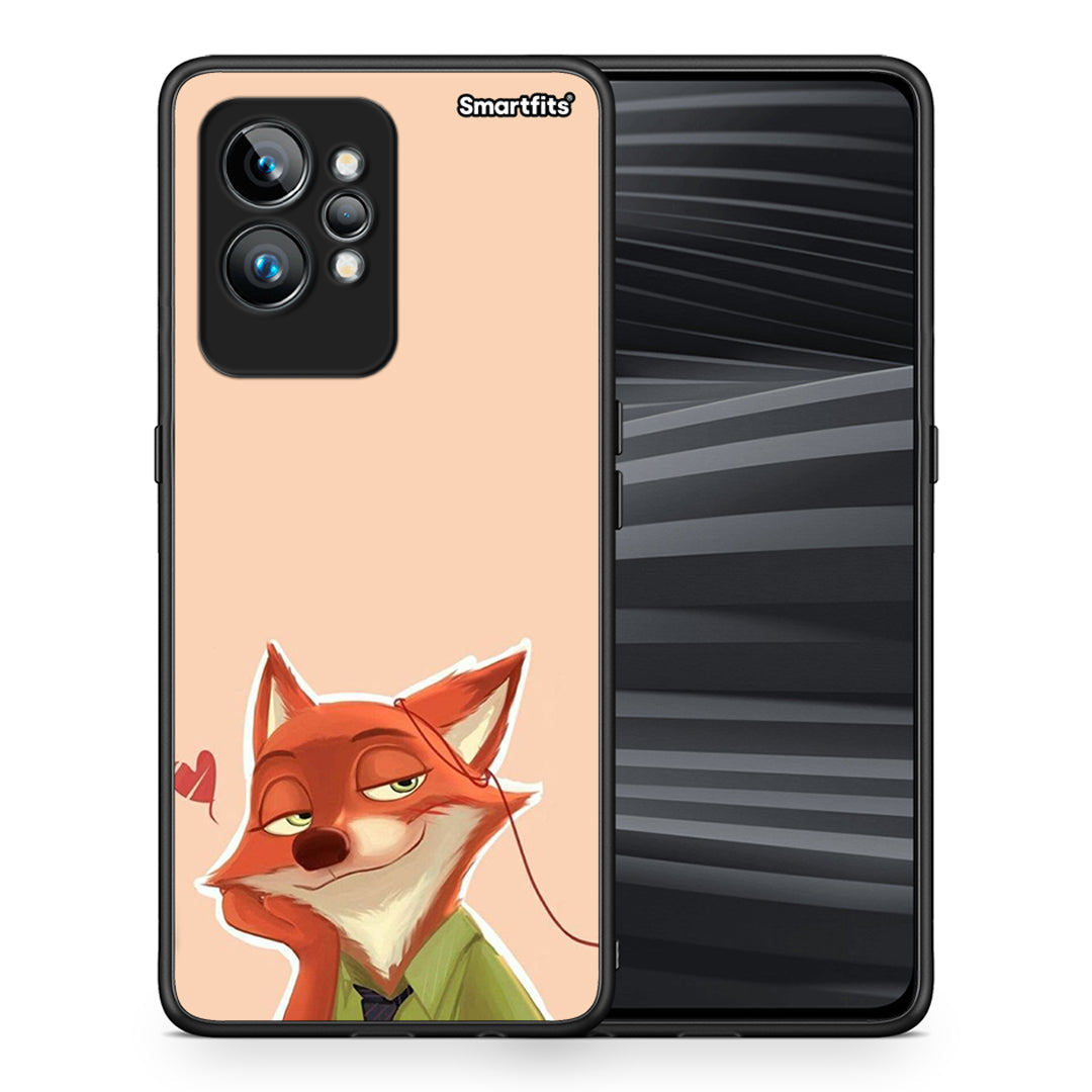 Θήκη Realme GT2 Nick Wilde And Judy Hopps Love 1 από τη Smartfits με σχέδιο στο πίσω μέρος και μαύρο περίβλημα | Realme GT2 Nick Wilde And Judy Hopps Love 1 Case with Colorful Back and Black Bezels