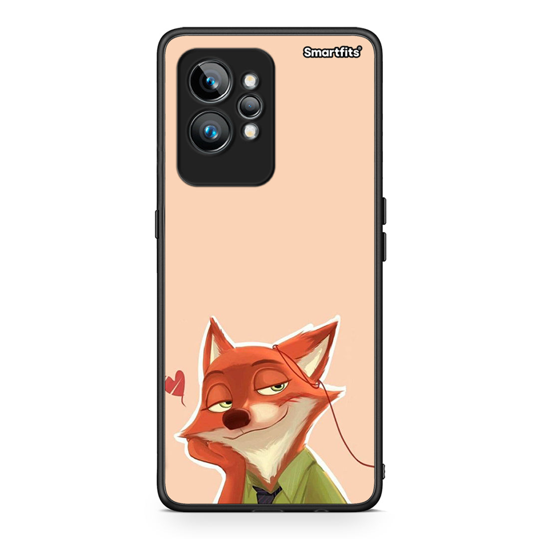 Θήκη Realme GT2 Pro Nick Wilde And Judy Hopps Love 1 από τη Smartfits με σχέδιο στο πίσω μέρος και μαύρο περίβλημα | Realme GT2 Pro Nick Wilde And Judy Hopps Love 1 Case with Colorful Back and Black Bezels