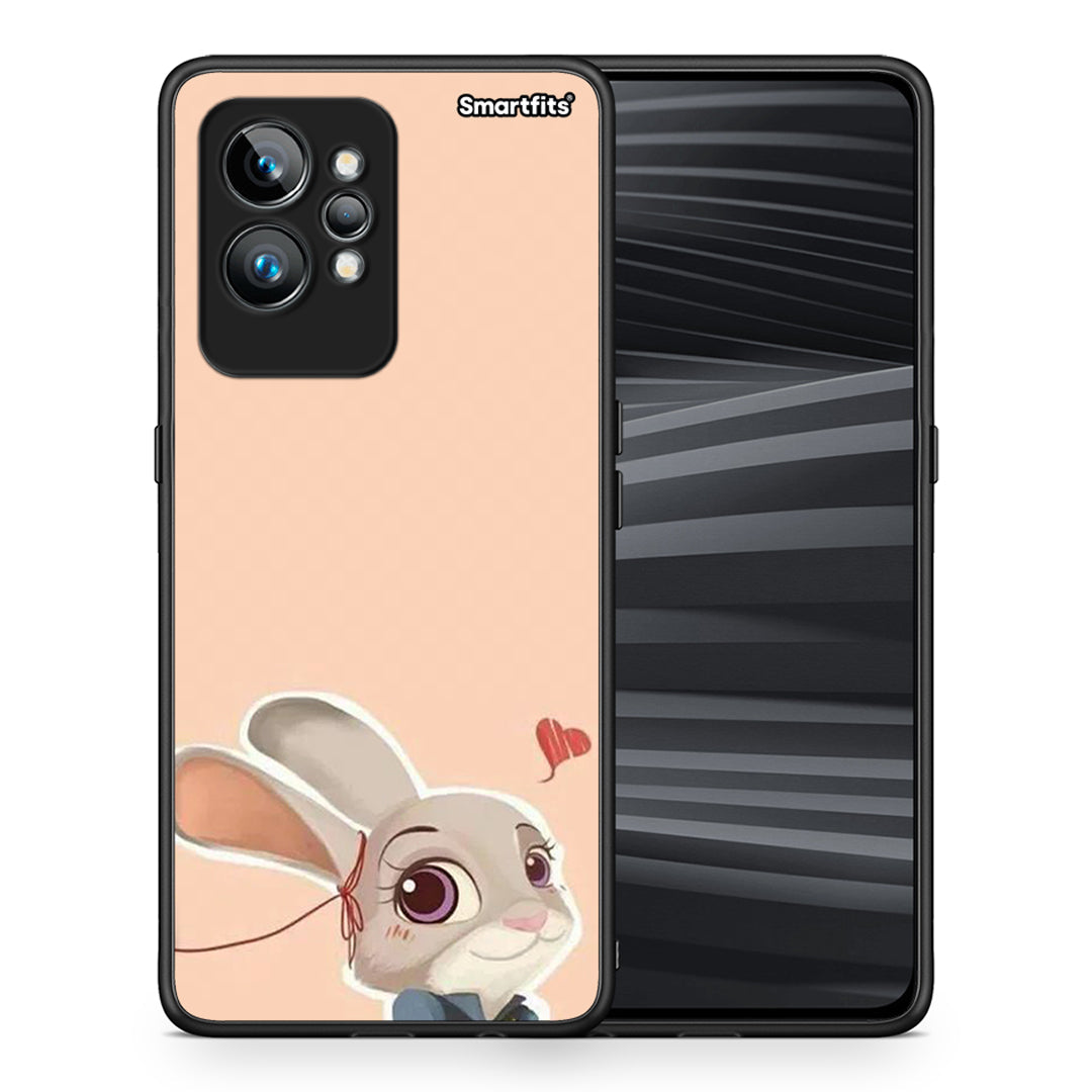 Θήκη Realme GT2 Nick Wilde And Judy Hopps Love 2 από τη Smartfits με σχέδιο στο πίσω μέρος και μαύρο περίβλημα | Realme GT2 Nick Wilde And Judy Hopps Love 2 Case with Colorful Back and Black Bezels