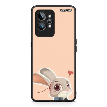 Θήκη Realme GT2 Nick Wilde And Judy Hopps Love 2 από τη Smartfits με σχέδιο στο πίσω μέρος και μαύρο περίβλημα | Realme GT2 Nick Wilde And Judy Hopps Love 2 Case with Colorful Back and Black Bezels