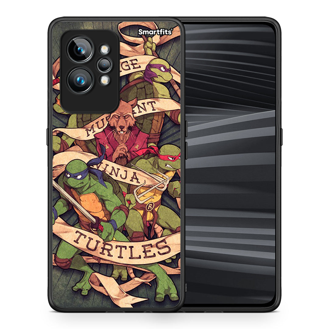 Θήκη Realme GT2 Ninja Turtles από τη Smartfits με σχέδιο στο πίσω μέρος και μαύρο περίβλημα | Realme GT2 Ninja Turtles Case with Colorful Back and Black Bezels
