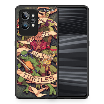 Θήκη Realme GT2 Ninja Turtles από τη Smartfits με σχέδιο στο πίσω μέρος και μαύρο περίβλημα | Realme GT2 Ninja Turtles Case with Colorful Back and Black Bezels