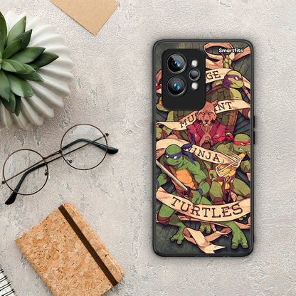 Θήκη Realme GT2 Ninja Turtles από τη Smartfits με σχέδιο στο πίσω μέρος και μαύρο περίβλημα | Realme GT2 Ninja Turtles Case with Colorful Back and Black Bezels
