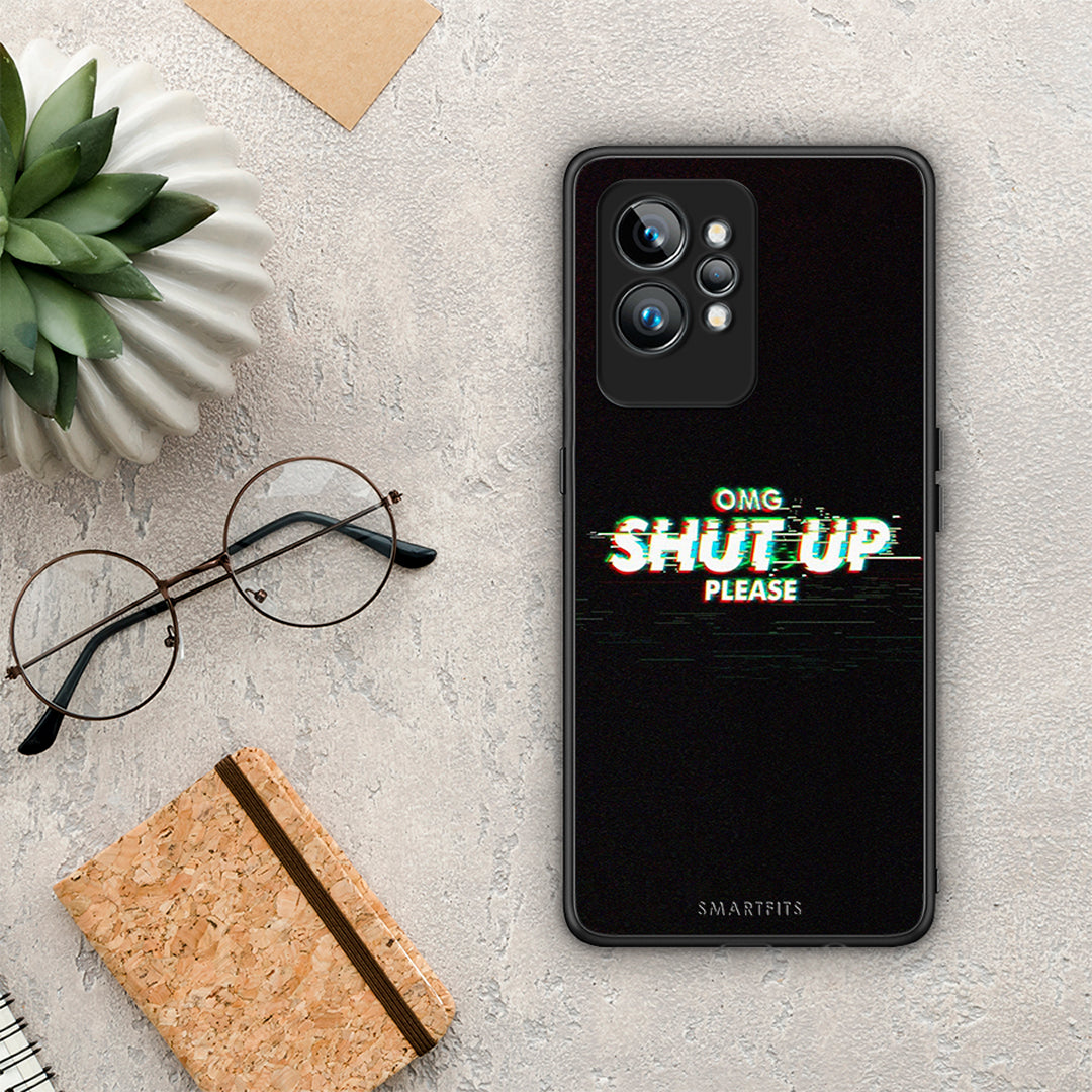 Θήκη Realme GT2 OMG ShutUp από τη Smartfits με σχέδιο στο πίσω μέρος και μαύρο περίβλημα | Realme GT2 OMG ShutUp Case with Colorful Back and Black Bezels