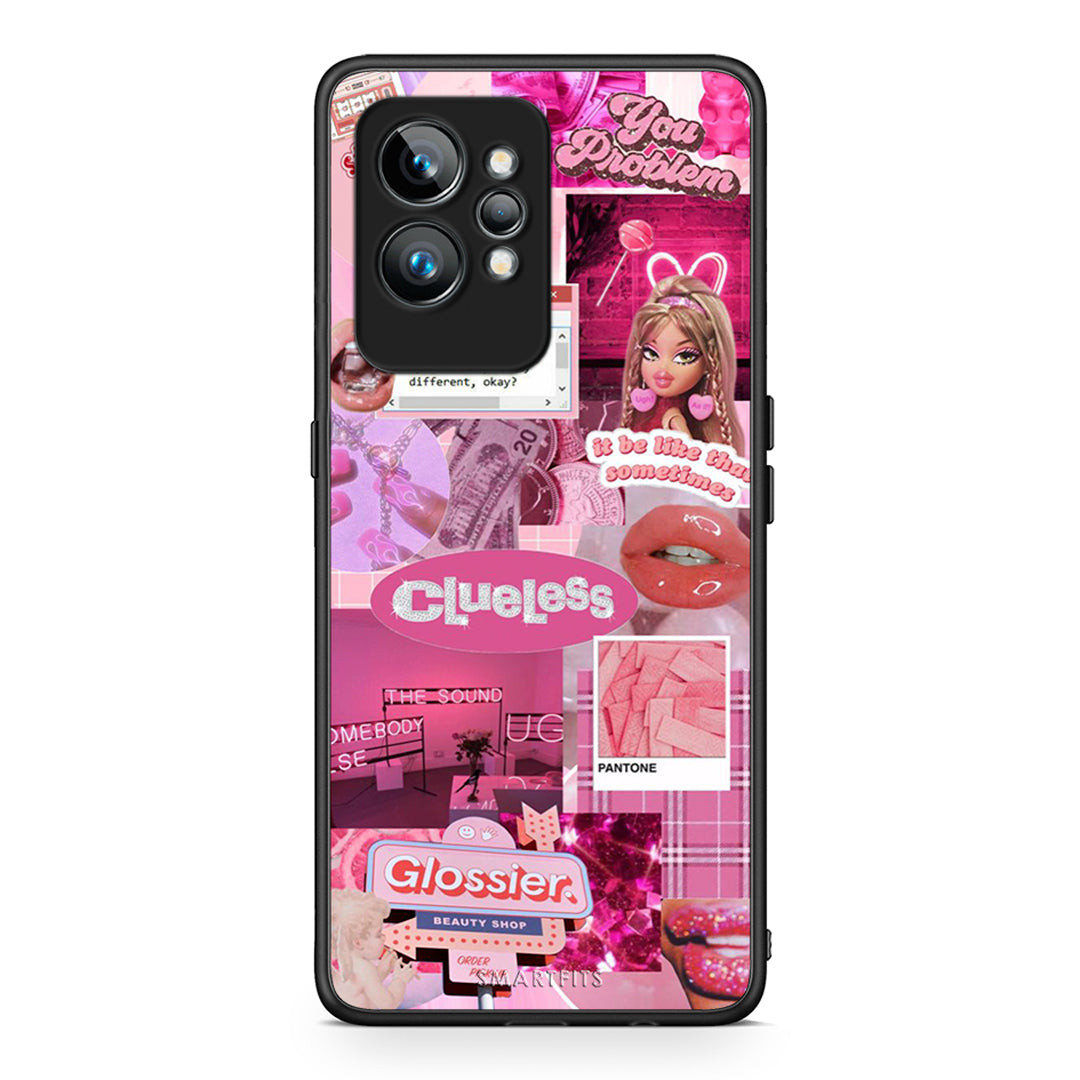Θήκη Realme GT2 Pink Love από τη Smartfits με σχέδιο στο πίσω μέρος και μαύρο περίβλημα | Realme GT2 Pink Love Case with Colorful Back and Black Bezels