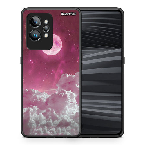 Θήκη Realme GT2 Pink Moon από τη Smartfits με σχέδιο στο πίσω μέρος και μαύρο περίβλημα | Realme GT2 Pink Moon Case with Colorful Back and Black Bezels