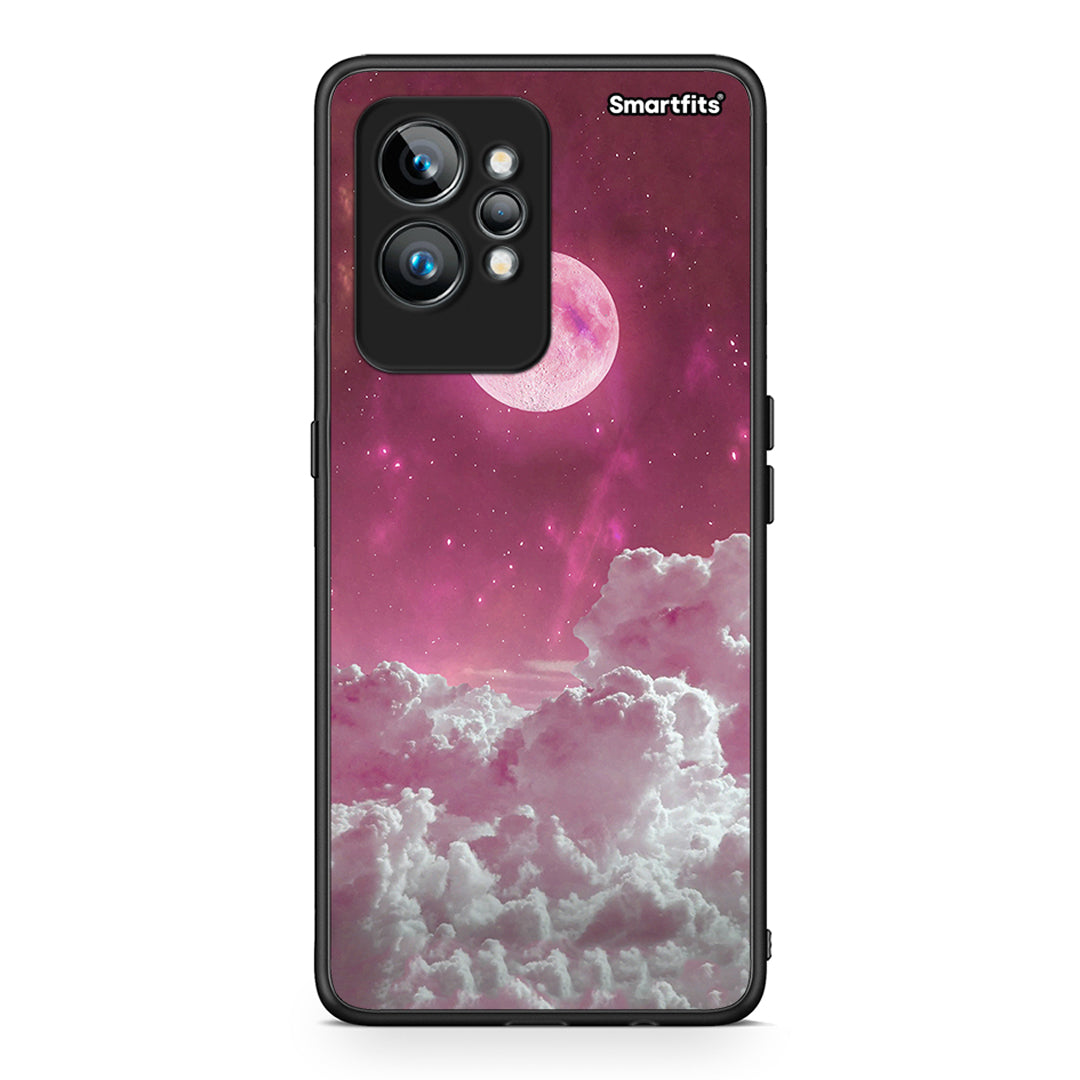 Θήκη Realme GT2 Pro Pink Moon από τη Smartfits με σχέδιο στο πίσω μέρος και μαύρο περίβλημα | Realme GT2 Pro Pink Moon Case with Colorful Back and Black Bezels