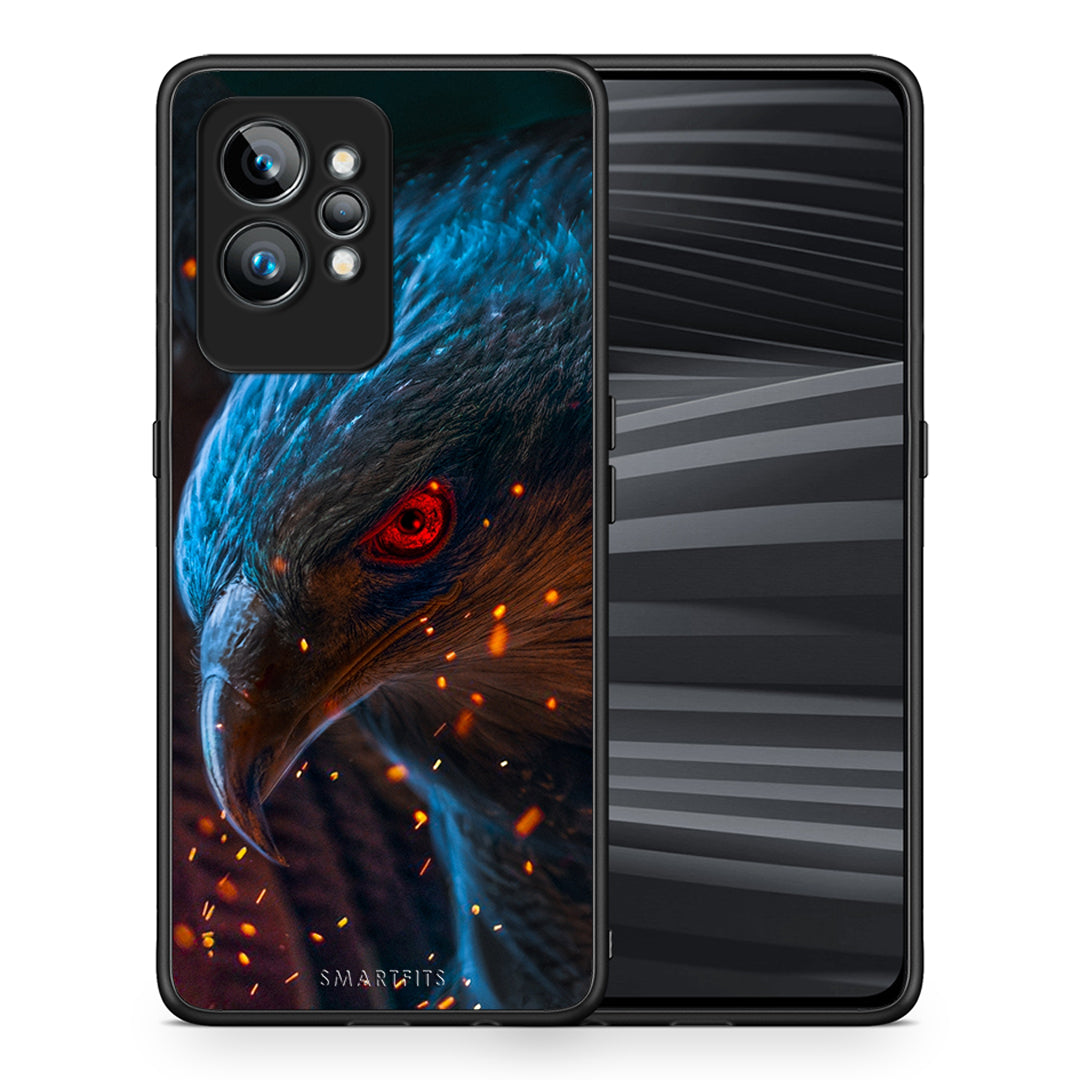 Θήκη Realme GT2 PopArt Eagle από τη Smartfits με σχέδιο στο πίσω μέρος και μαύρο περίβλημα | Realme GT2 PopArt Eagle Case with Colorful Back and Black Bezels