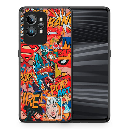 Θήκη Realme GT2 PopArt OMG από τη Smartfits με σχέδιο στο πίσω μέρος και μαύρο περίβλημα | Realme GT2 PopArt OMG Case with Colorful Back and Black Bezels