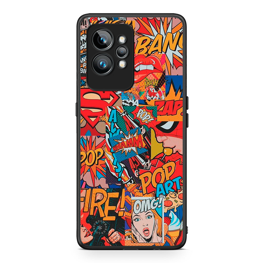 Θήκη Realme GT2 PopArt OMG από τη Smartfits με σχέδιο στο πίσω μέρος και μαύρο περίβλημα | Realme GT2 PopArt OMG Case with Colorful Back and Black Bezels