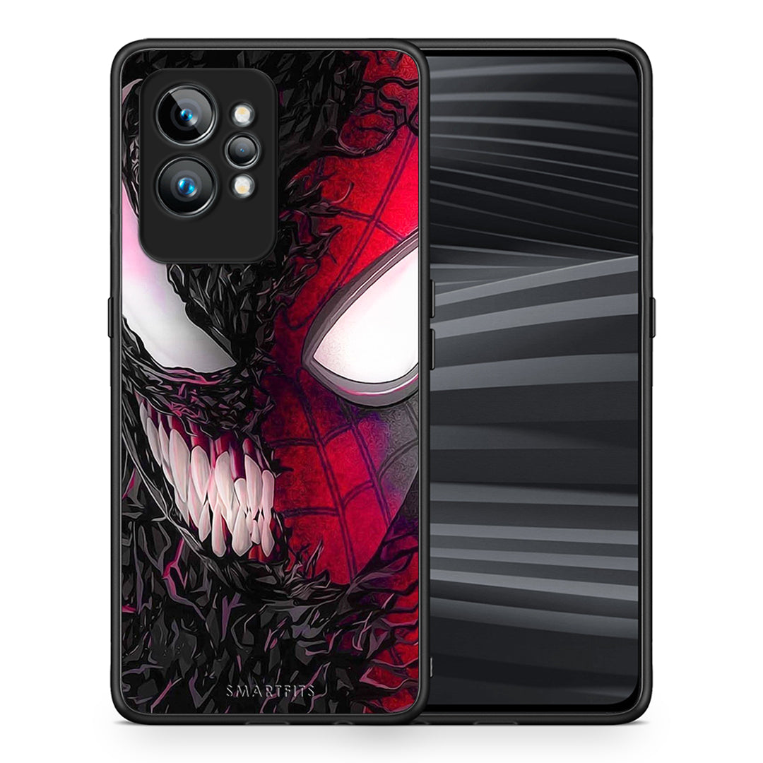 Θήκη Realme GT2 PopArt SpiderVenom από τη Smartfits με σχέδιο στο πίσω μέρος και μαύρο περίβλημα | Realme GT2 PopArt SpiderVenom Case with Colorful Back and Black Bezels