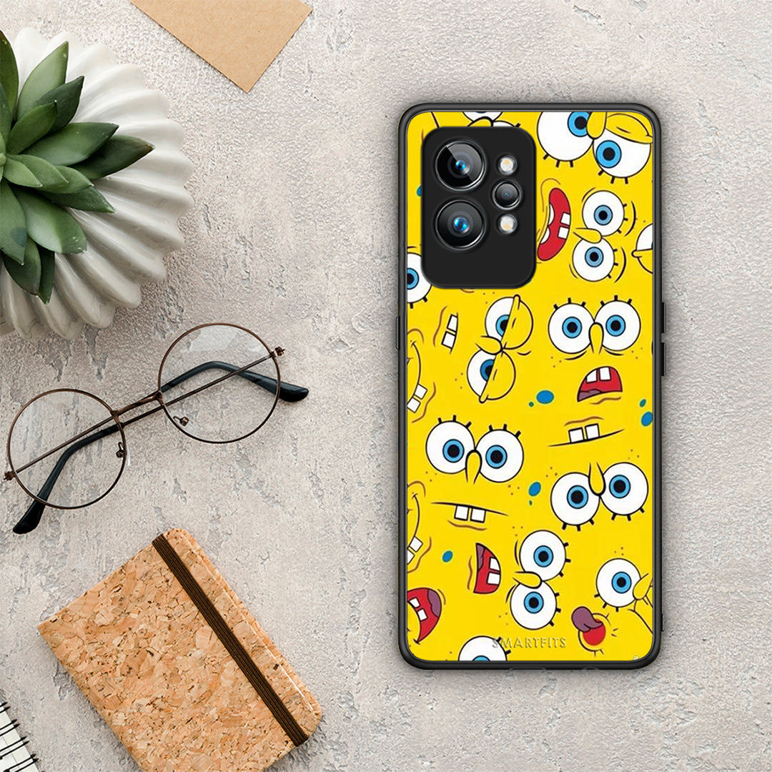 Θήκη Realme GT2 PopArt Sponge από τη Smartfits με σχέδιο στο πίσω μέρος και μαύρο περίβλημα | Realme GT2 PopArt Sponge Case with Colorful Back and Black Bezels
