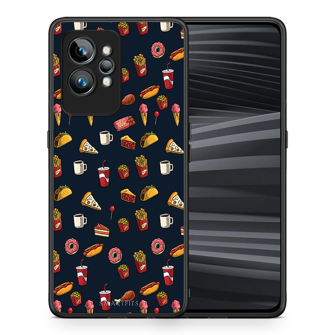 Θήκη Realme GT2 Random Hungry από τη Smartfits με σχέδιο στο πίσω μέρος και μαύρο περίβλημα | Realme GT2 Random Hungry Case with Colorful Back and Black Bezels