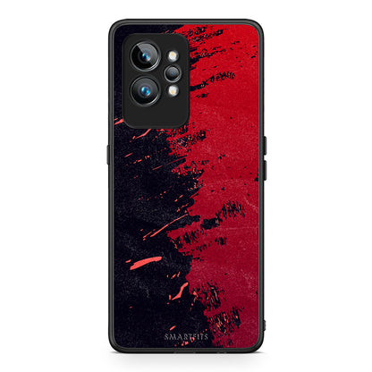 Θήκη Realme GT2 Red Paint από τη Smartfits με σχέδιο στο πίσω μέρος και μαύρο περίβλημα | Realme GT2 Red Paint Case with Colorful Back and Black Bezels