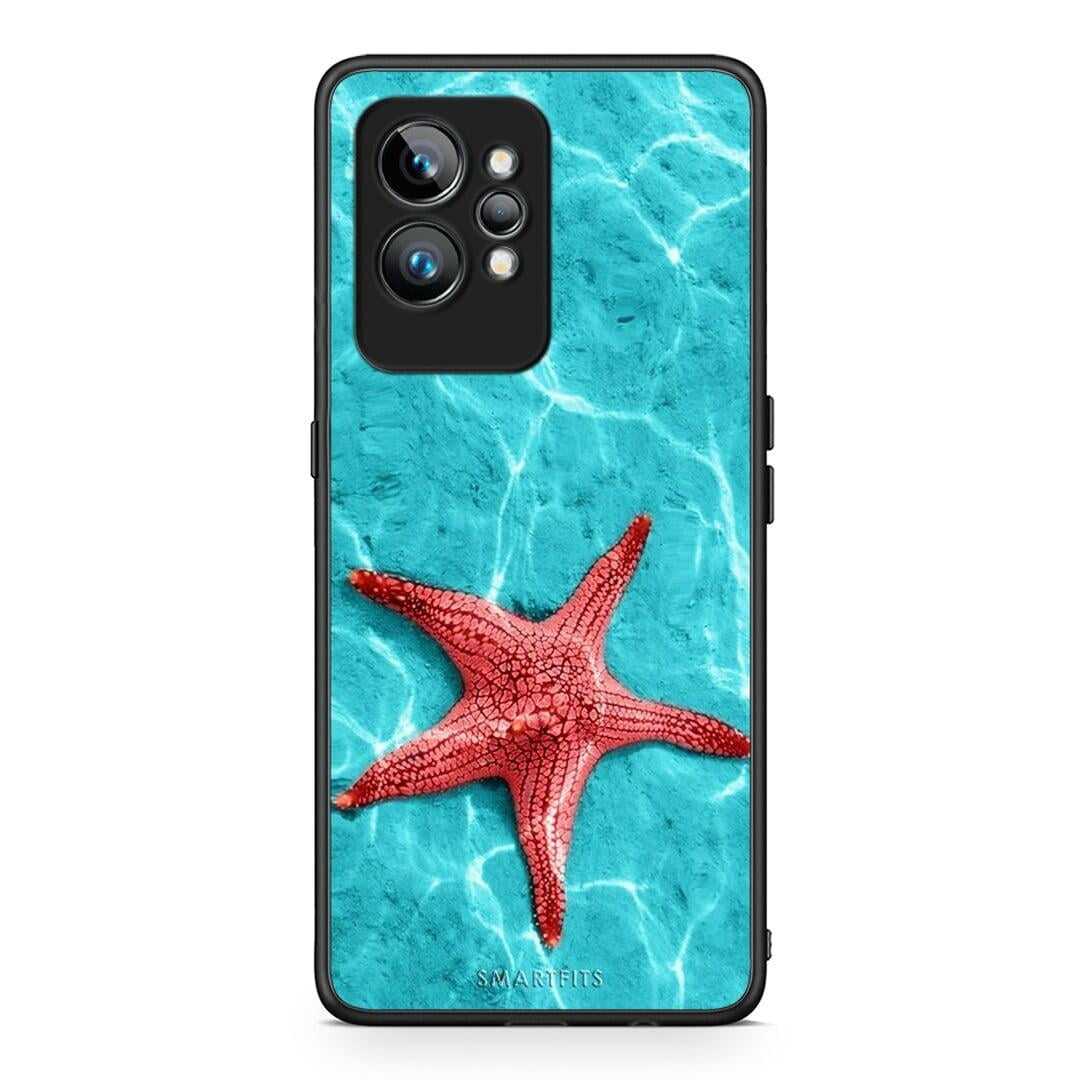 Θήκη Realme GT2 Red Starfish από τη Smartfits με σχέδιο στο πίσω μέρος και μαύρο περίβλημα | Realme GT2 Red Starfish Case with Colorful Back and Black Bezels