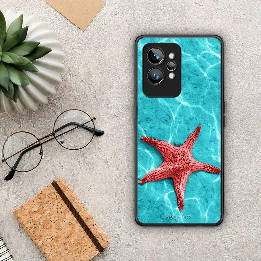 Θήκη Realme GT2 Red Starfish από τη Smartfits με σχέδιο στο πίσω μέρος και μαύρο περίβλημα | Realme GT2 Red Starfish Case with Colorful Back and Black Bezels