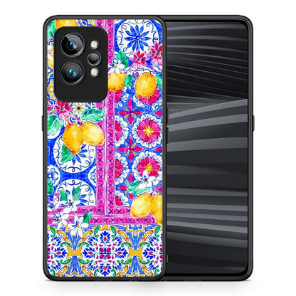 Θήκη Realme GT2 Retro Spring από τη Smartfits με σχέδιο στο πίσω μέρος και μαύρο περίβλημα | Realme GT2 Retro Spring Case with Colorful Back and Black Bezels
