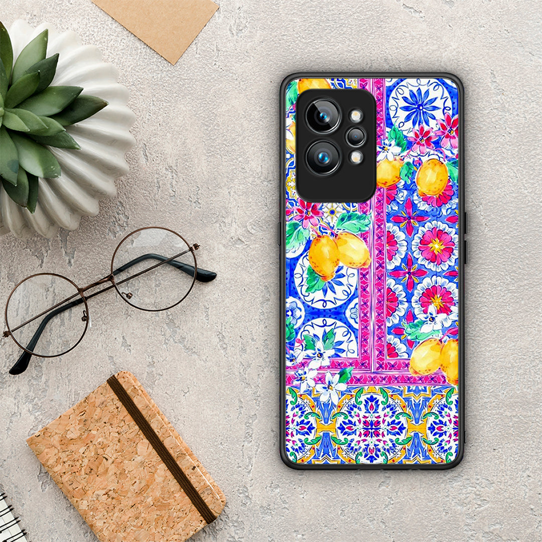 Θήκη Realme GT2 Retro Spring από τη Smartfits με σχέδιο στο πίσω μέρος και μαύρο περίβλημα | Realme GT2 Retro Spring Case with Colorful Back and Black Bezels