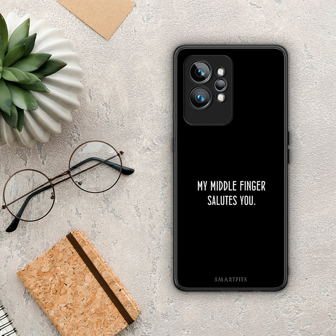 Θήκη Realme GT2 Pro Salute από τη Smartfits με σχέδιο στο πίσω μέρος και μαύρο περίβλημα | Realme GT2 Pro Salute Case with Colorful Back and Black Bezels