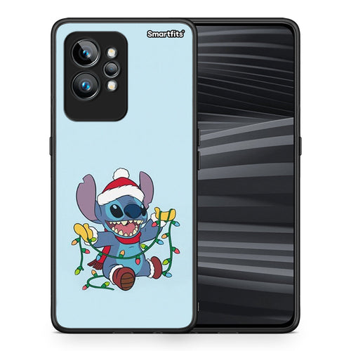 Θήκη Realme GT2 Santa Stich από τη Smartfits με σχέδιο στο πίσω μέρος και μαύρο περίβλημα | Realme GT2 Santa Stich Case with Colorful Back and Black Bezels
