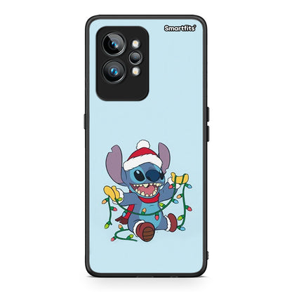Θήκη Realme GT2 Santa Stich από τη Smartfits με σχέδιο στο πίσω μέρος και μαύρο περίβλημα | Realme GT2 Santa Stich Case with Colorful Back and Black Bezels