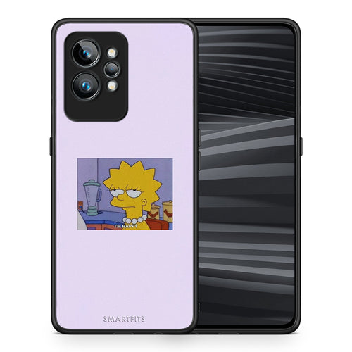 Θήκη Realme GT2 So Happy από τη Smartfits με σχέδιο στο πίσω μέρος και μαύρο περίβλημα | Realme GT2 So Happy Case with Colorful Back and Black Bezels
