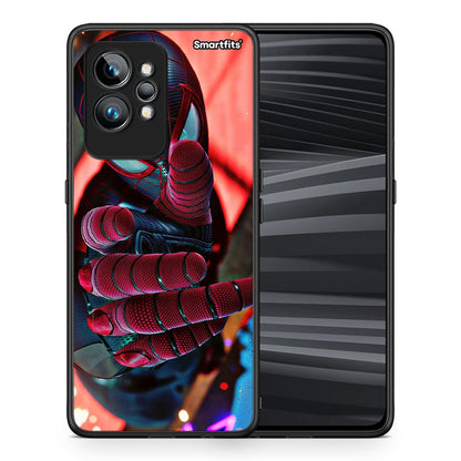 Θήκη Realme GT2 Spider Hand από τη Smartfits με σχέδιο στο πίσω μέρος και μαύρο περίβλημα | Realme GT2 Spider Hand Case with Colorful Back and Black Bezels