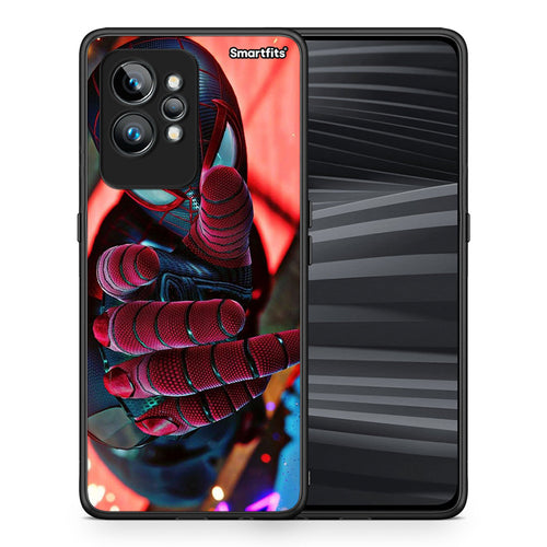 Θήκη Realme GT2 Spider Hand από τη Smartfits με σχέδιο στο πίσω μέρος και μαύρο περίβλημα | Realme GT2 Spider Hand Case with Colorful Back and Black Bezels