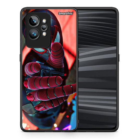 Θήκη Realme GT2 Spider Hand από τη Smartfits με σχέδιο στο πίσω μέρος και μαύρο περίβλημα | Realme GT2 Spider Hand Case with Colorful Back and Black Bezels