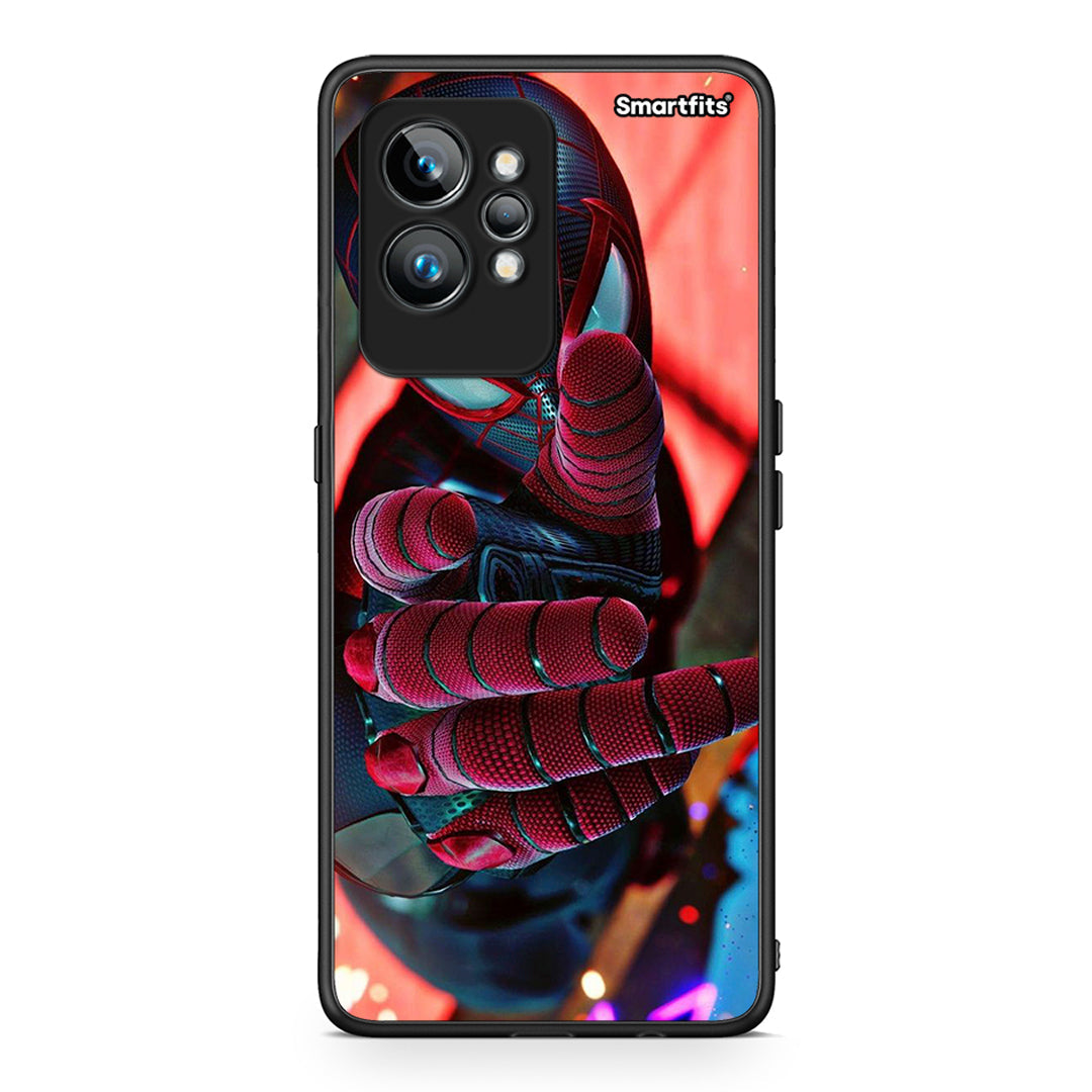 Θήκη Realme GT2 Spider Hand από τη Smartfits με σχέδιο στο πίσω μέρος και μαύρο περίβλημα | Realme GT2 Spider Hand Case with Colorful Back and Black Bezels
