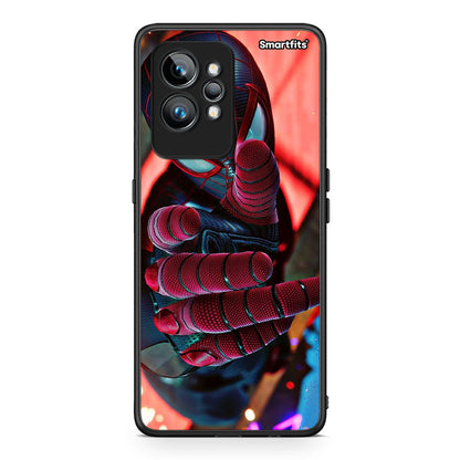 Θήκη Realme GT2 Spider Hand από τη Smartfits με σχέδιο στο πίσω μέρος και μαύρο περίβλημα | Realme GT2 Spider Hand Case with Colorful Back and Black Bezels