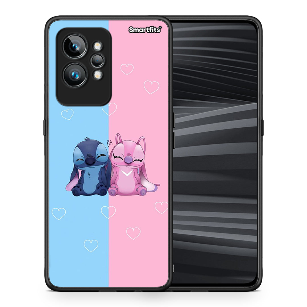 Θήκη Realme GT2 Pro Stitch And Angel από τη Smartfits με σχέδιο στο πίσω μέρος και μαύρο περίβλημα | Realme GT2 Pro Stitch And Angel Case with Colorful Back and Black Bezels