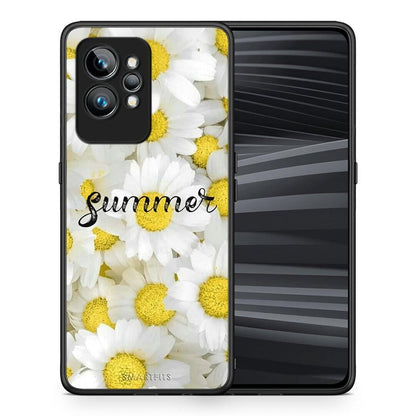 Θήκη Realme GT2 Pro Summer Daisies από τη Smartfits με σχέδιο στο πίσω μέρος και μαύρο περίβλημα | Realme GT2 Pro Summer Daisies Case with Colorful Back and Black Bezels