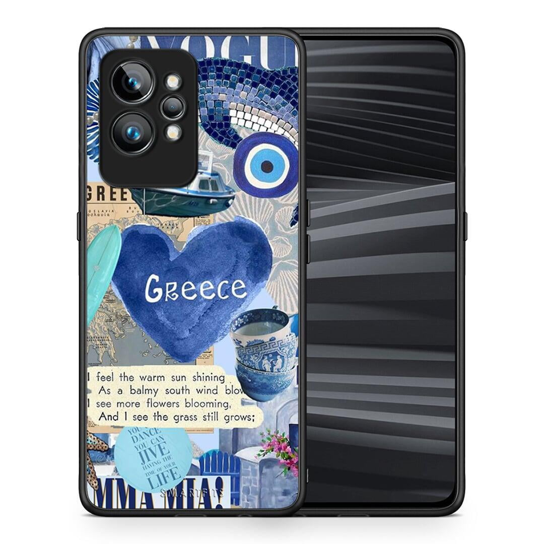 Θήκη Realme GT2 Summer In Greece από τη Smartfits με σχέδιο στο πίσω μέρος και μαύρο περίβλημα | Realme GT2 Summer In Greece Case with Colorful Back and Black Bezels