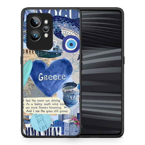 Θήκη Realme GT2 Summer In Greece από τη Smartfits με σχέδιο στο πίσω μέρος και μαύρο περίβλημα | Realme GT2 Summer In Greece Case with Colorful Back and Black Bezels