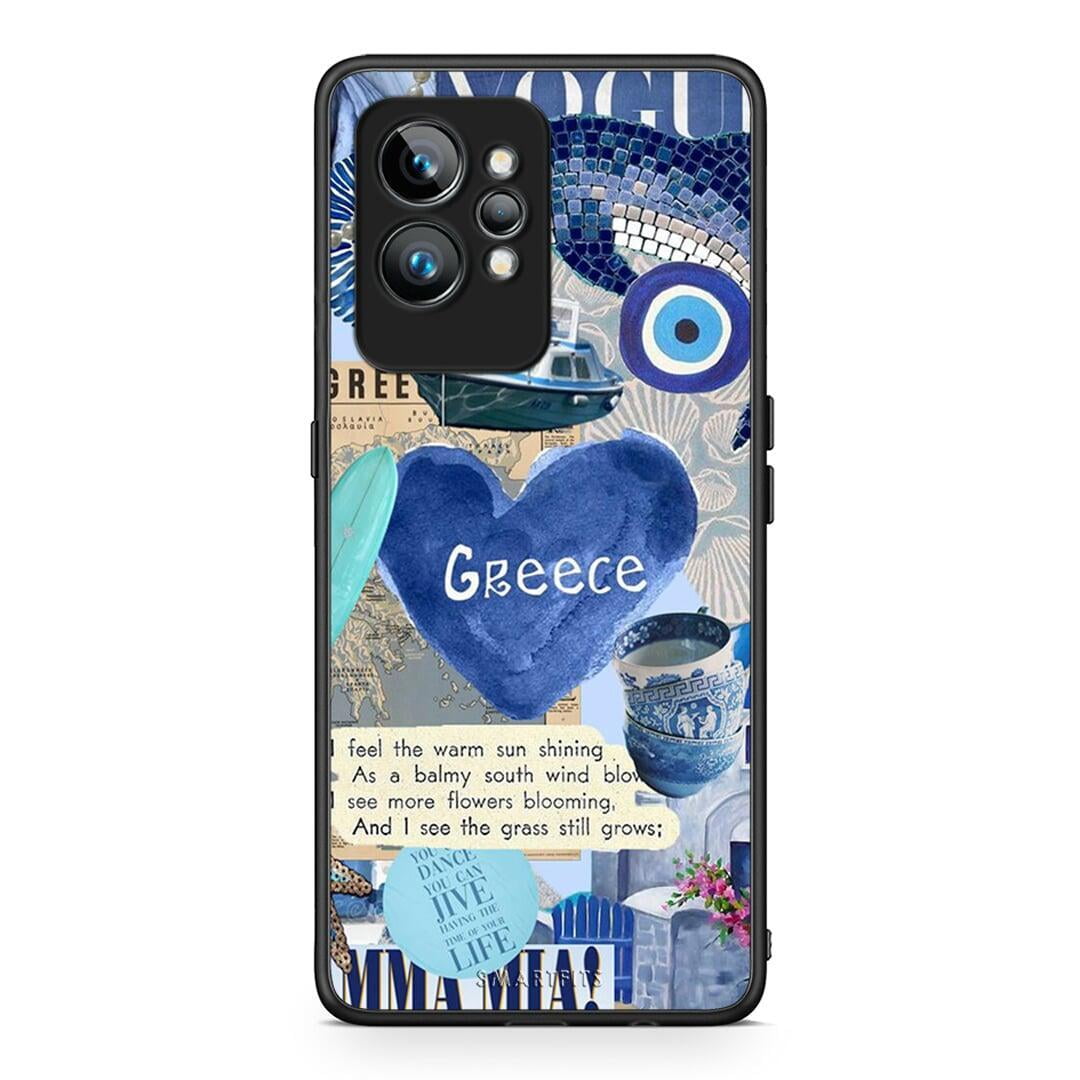 Θήκη Realme GT2 Summer In Greece από τη Smartfits με σχέδιο στο πίσω μέρος και μαύρο περίβλημα | Realme GT2 Summer In Greece Case with Colorful Back and Black Bezels