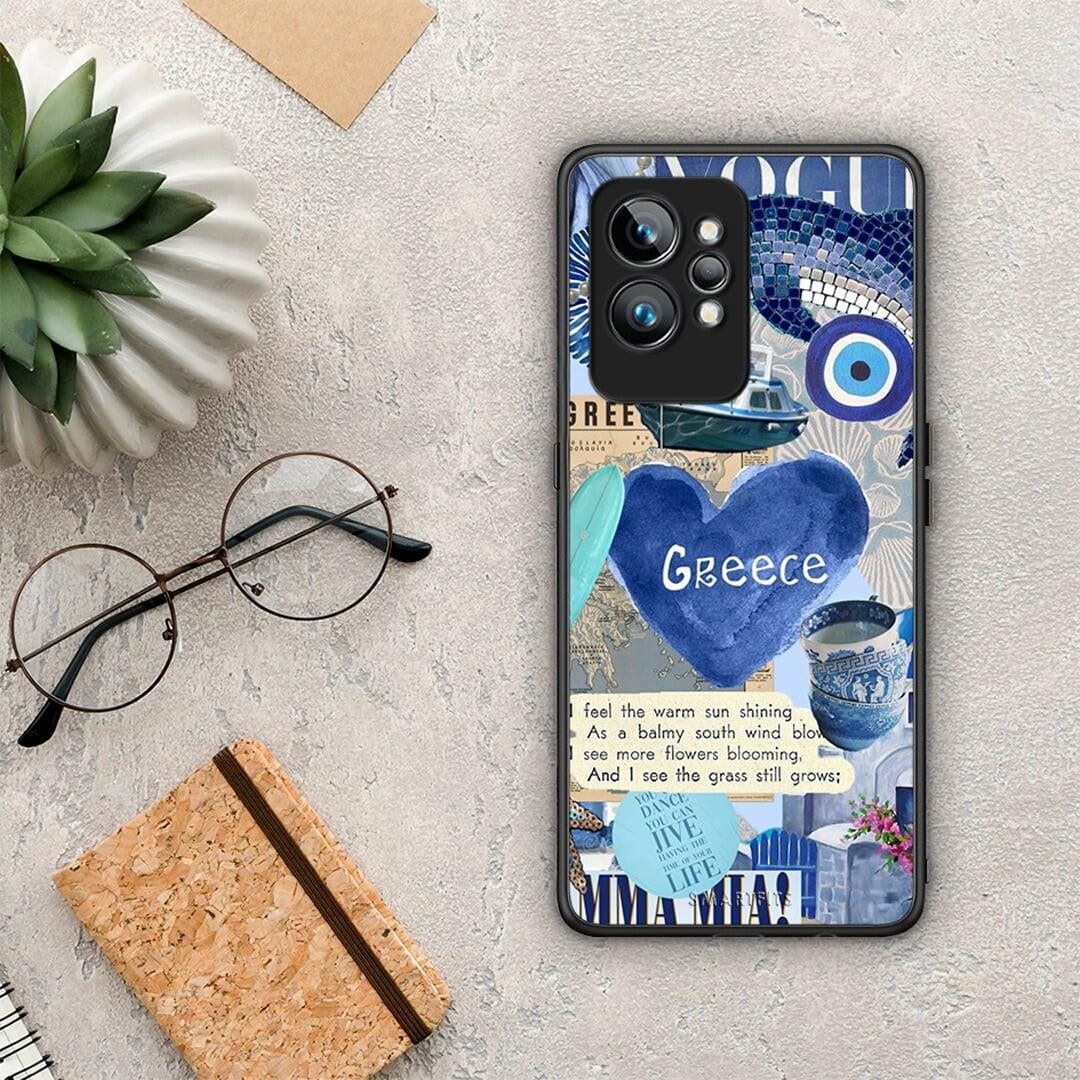 Θήκη Realme GT2 Summer In Greece από τη Smartfits με σχέδιο στο πίσω μέρος και μαύρο περίβλημα | Realme GT2 Summer In Greece Case with Colorful Back and Black Bezels