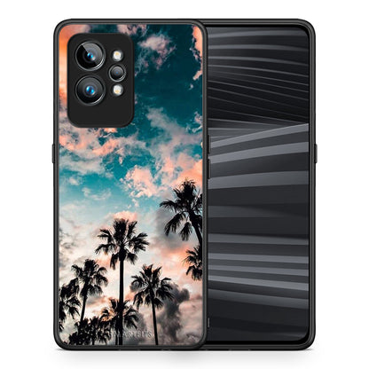 Θήκη Realme GT2 Summer Sky από τη Smartfits με σχέδιο στο πίσω μέρος και μαύρο περίβλημα | Realme GT2 Summer Sky Case with Colorful Back and Black Bezels